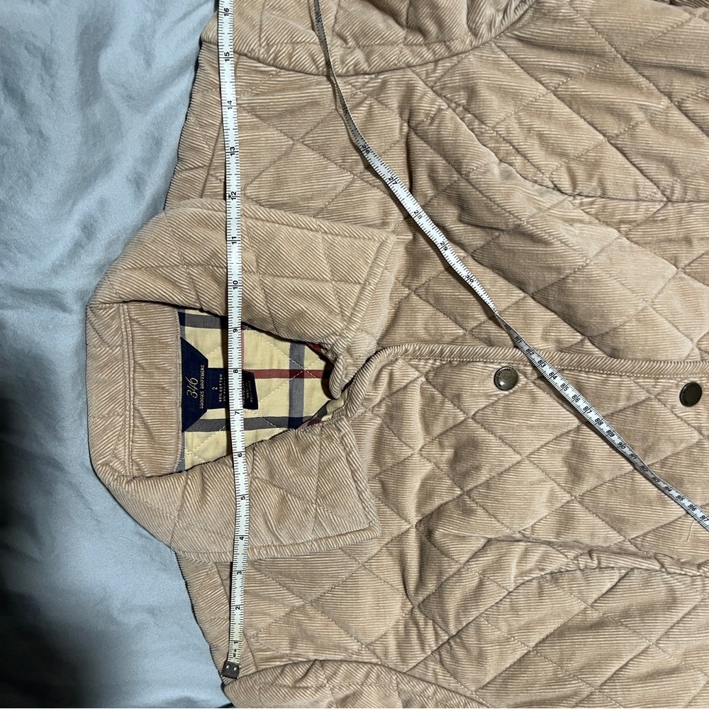 Y2K Brooks Brothers Women's Quilted Corduroy Tan Jacket - Picture 9 of 10